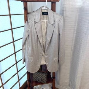 Zara Shimmering Silver Suit Set
